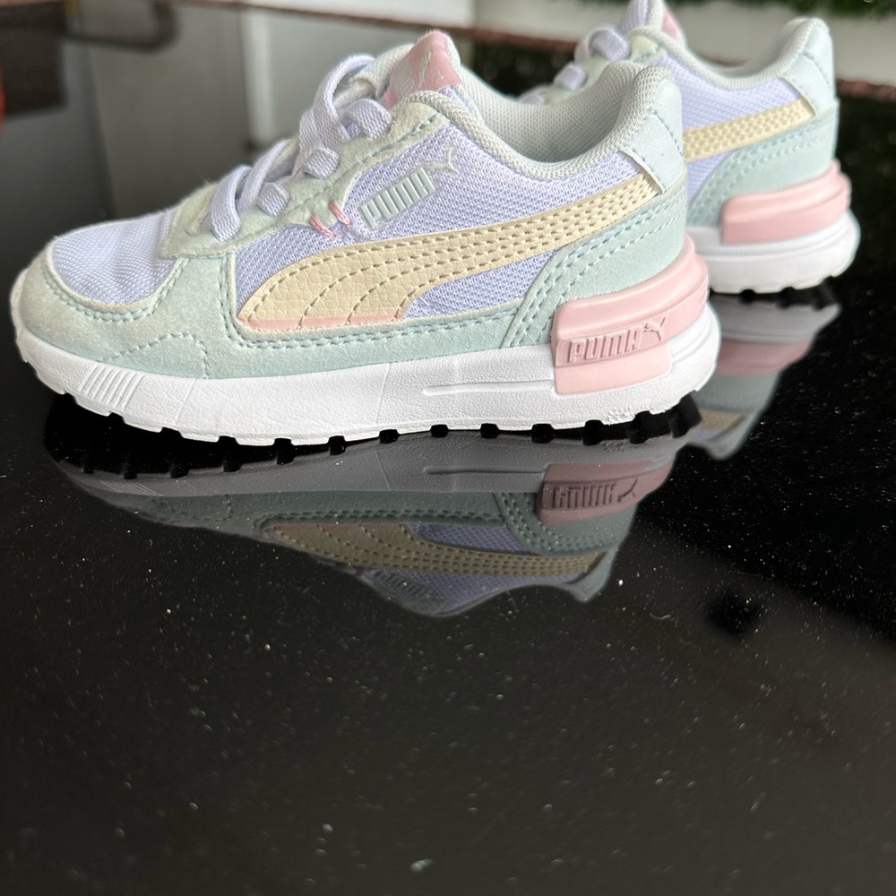Puma Kids Sneakers - Pastel Green and Pink